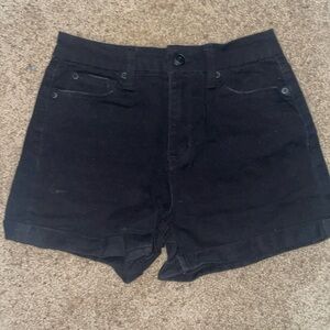 black jean shorts
